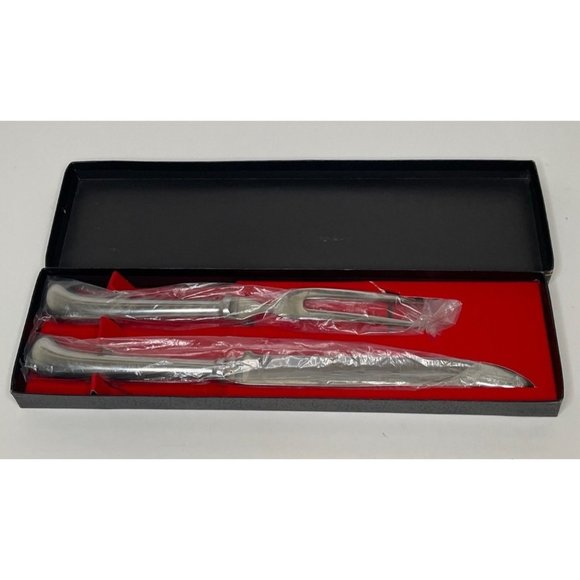 Vintage Hoffritz Meat Carving Cutting Cutlery Box Set Silver Kitchen Tools - Picture 1 of 11